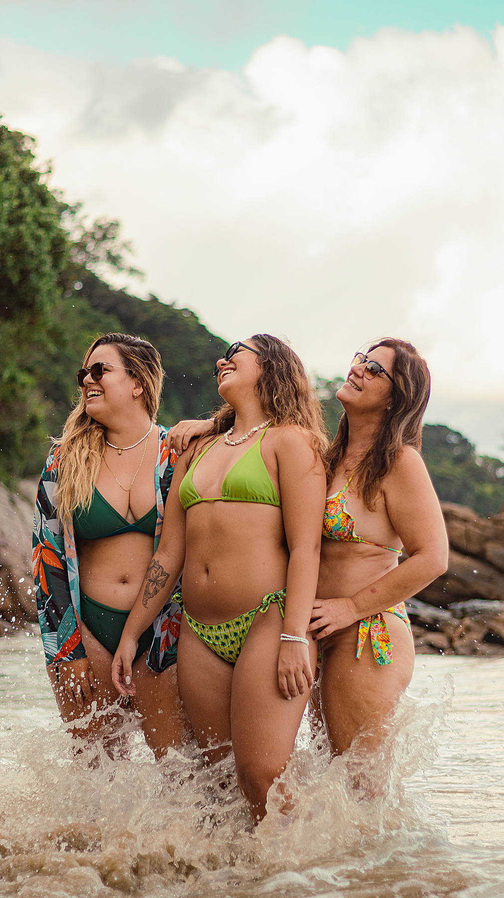 A Group of Women in Their Bikini on the Beach